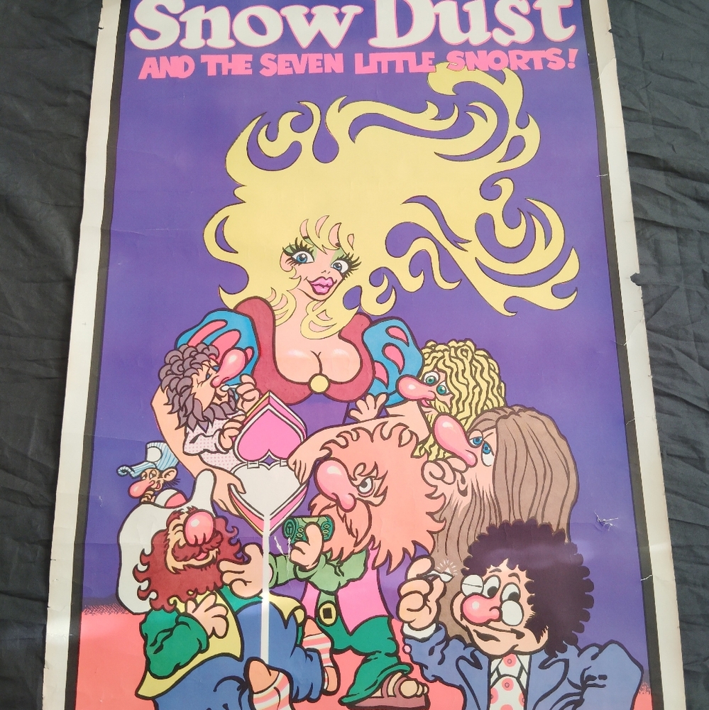 SNOWDUST & The 7 SNORTS vintage Blacklight Poster